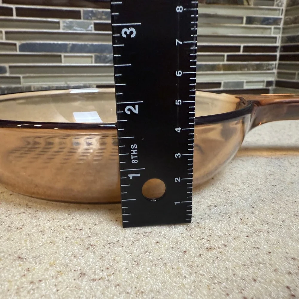 Vintage Visions Corning Amber Glass Skillet 7